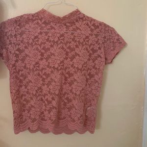 Pink see through crop top